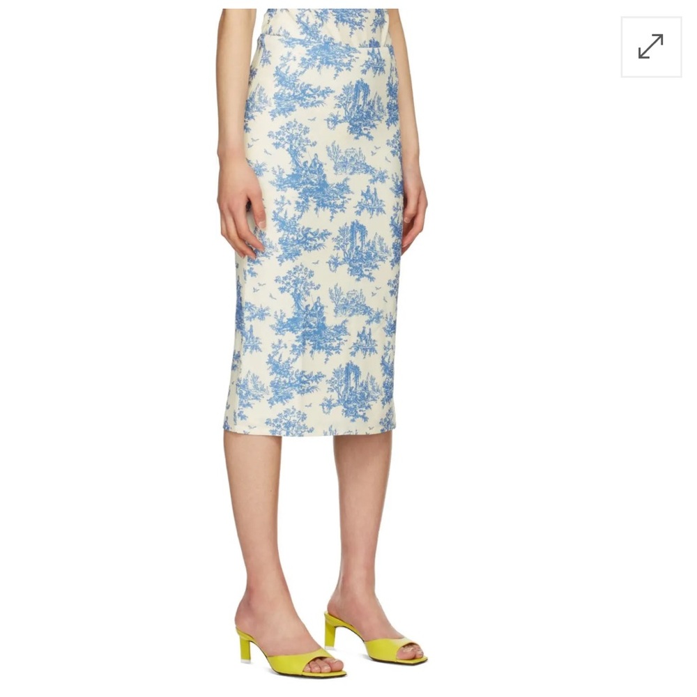 Miaou White & Blue Moni Midi Skirt